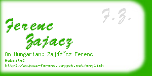 ferenc zajacz business card